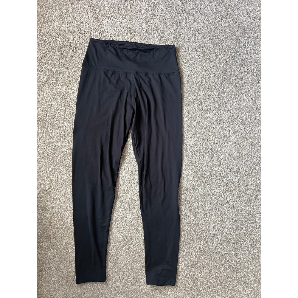 Soft High Rise Black Athletic Leggings Size L/XL Solid Core Basics‎ Minimalist